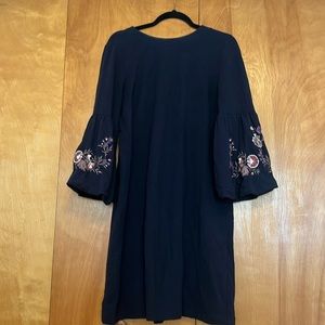 Loft embroidered sleeve dress